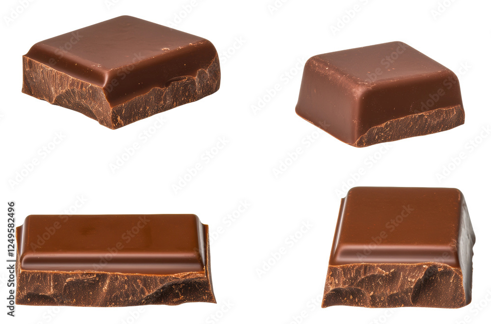 Obraz premium Dark chocolate on clear background