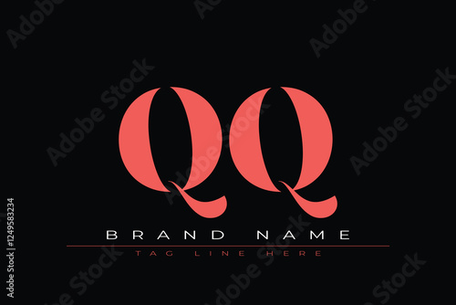 Abstract letter QQ minimal logo design template. This minimal logo design is the process of creating a visual symbol that represents a brand, company, or individual.