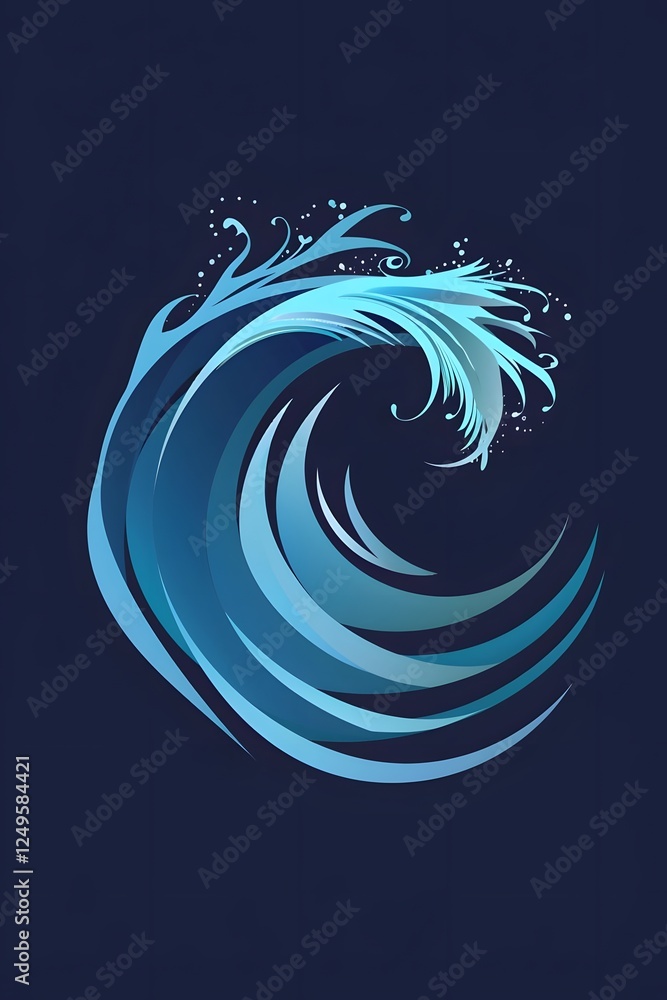 celebrate a decade of growth with a striking blue wave logo representing success. generative ai celebrate a decade of growth with a striking blue wave logo representing success. generative ai