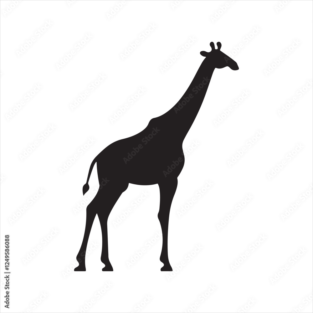 Fototapeta premium Minimalist Giraffe Silhouette Icon for Professional Design Projects