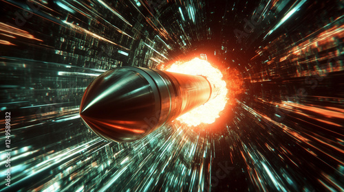 Hypersonic missile in motion 