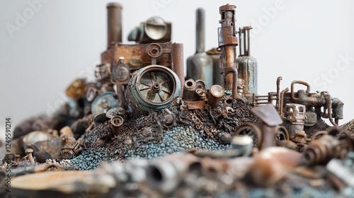 Wallpaper Mural Scrap metal wasteland with industrial ruins and corroded artifacts Torontodigital.ca