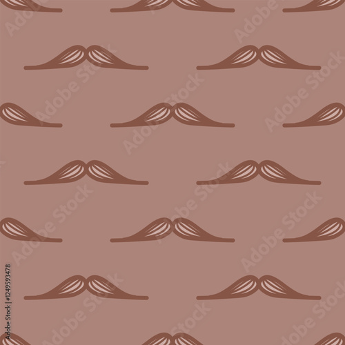 English mustache seamless pattern background. Doodle whiskers vector illustration.