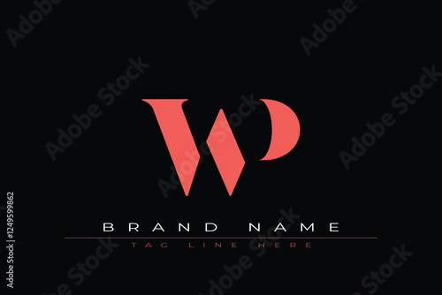 Abstract letter WP minimal logo design template. This minimal logo design is the process of creating a visual symbol that represents a brand, company, or individual.