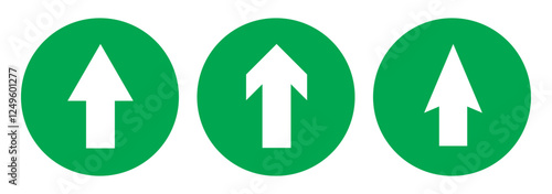 Arrow up icons. Set of curve rise increase arrows. Growth pictogram isolated. Vector illustration.
