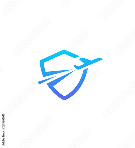Airline Travel Safety Security Protection Shield Logo Design