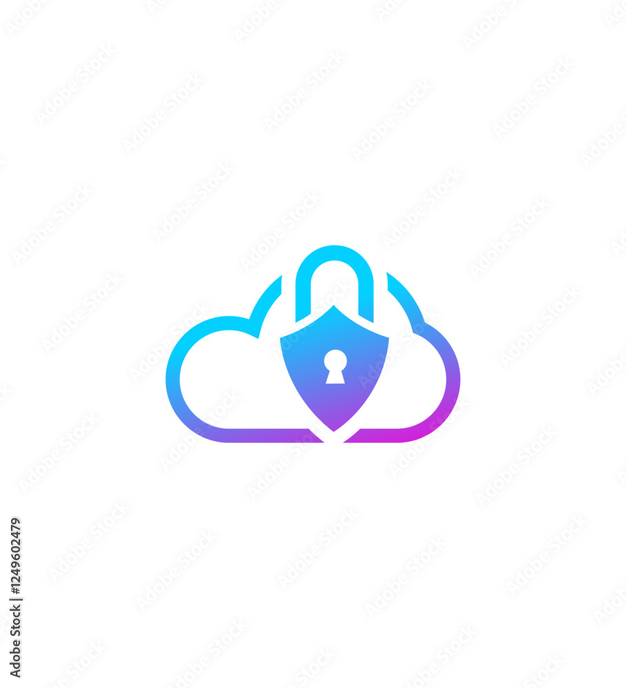 Cloud Security Padlock, Shield, Data Protection, Privacy, Safety Cloud Security Padlock, Shield, Data Protection, Privacy, Safety