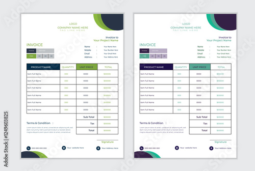 Modern & Creative Invoice template design