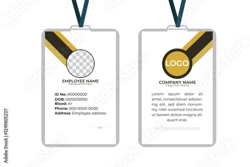 Company or corporate employee id card template design.	

