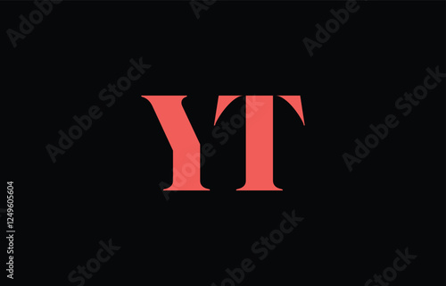 Abstract letter YT minimal logo design template. This minimal logo design is the process of creating a visual symbol that represents a brand, company, or individual.