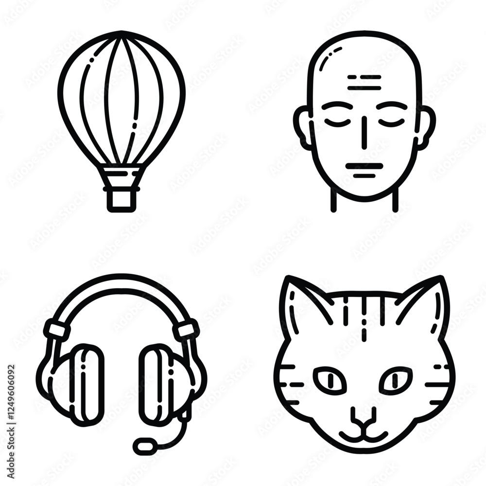 Essential Flat Icon Set Isolated On White Background Essential Flat Icon Set Isolated On White Background