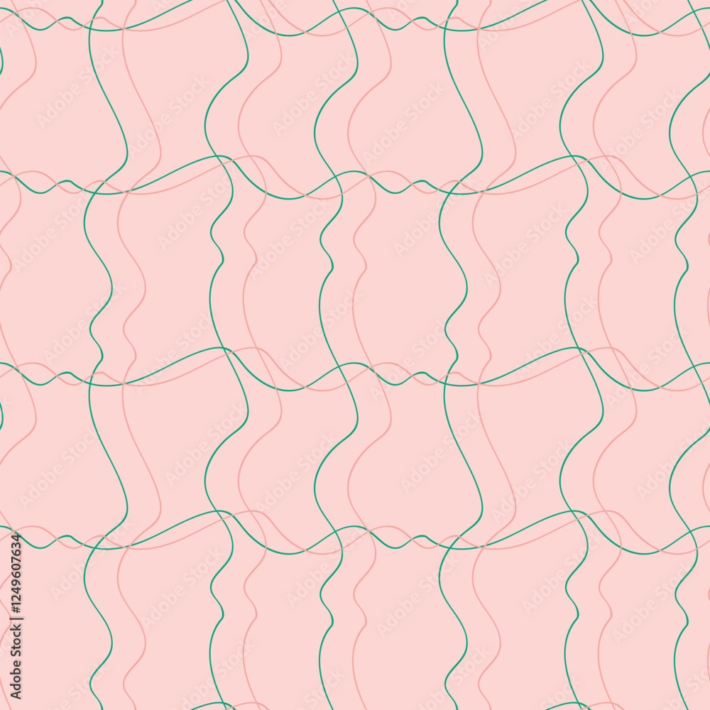 Fototapeta premium Minimal Abstract Lines on Pastel Pink Background