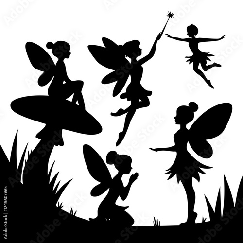 silhouette of fairies