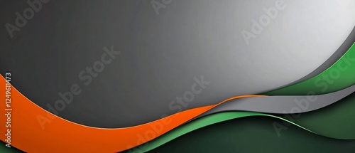 Abstract Business Concept with Green, Orange, and Gray Elements Illustrating Power and Professionalism
