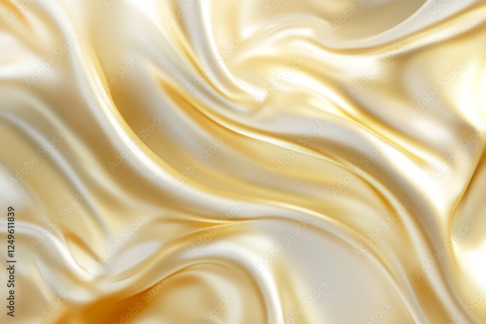 Fototapeta premium Gold silk fabric draped with soft folds