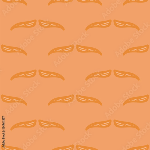 Scribble pencil mustache vector seamless background. Classic men hairstyle pattern illustration.