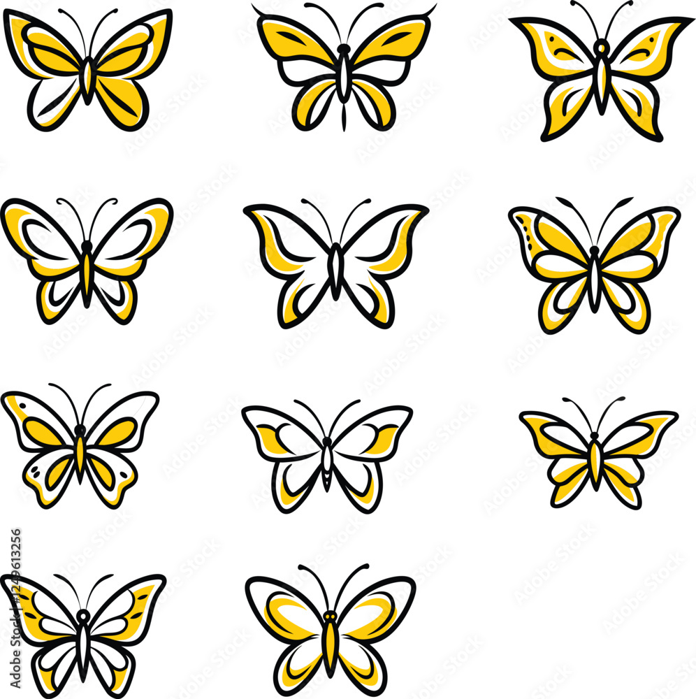 Fototapeta premium set of butterflies