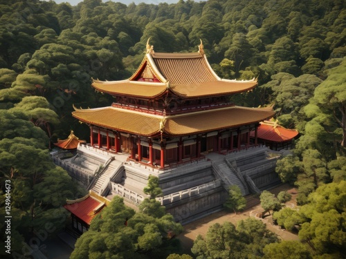 chinese pavilion in the park