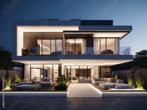 modern house with lots of led lights