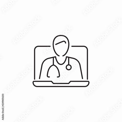 medical plaform laptop accessible icon sign vector