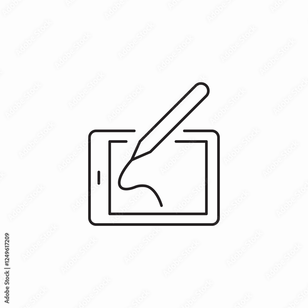tablet sketch icon sign vector tablet sketch icon sign vector