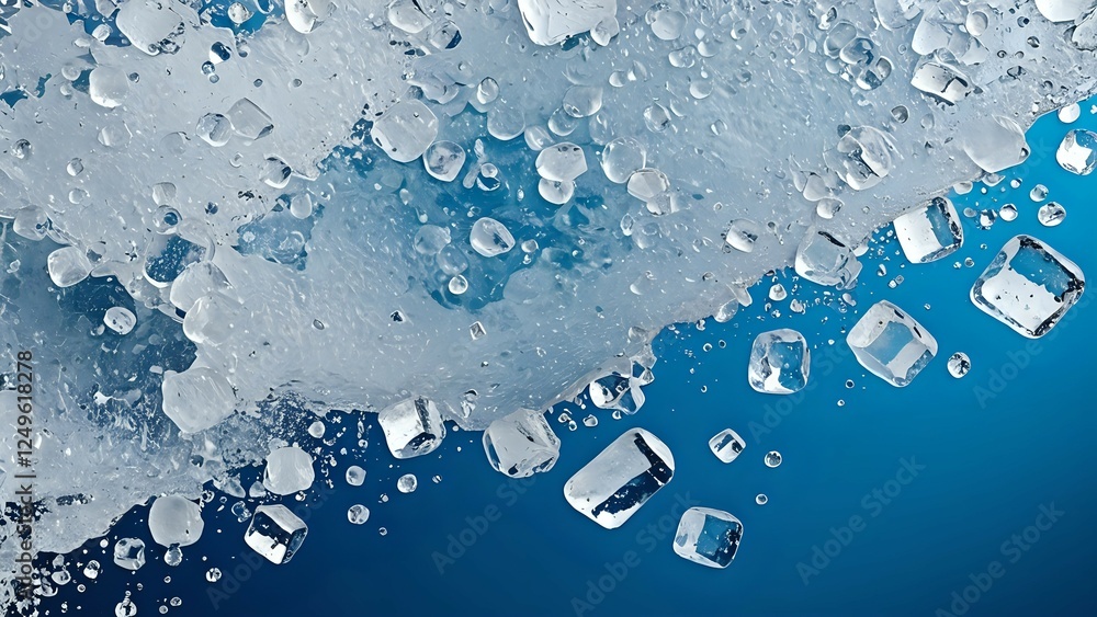 Ice Cubes Falling into Water: A Refreshing Visual Ice Cubes Falling into Water: A Refreshing Visual
