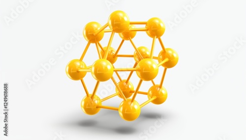 3d render of a molecule purple blue yellow orange green
