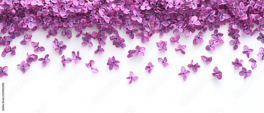 Overhead Lilac Flowers Isolated on White Background Overhead Lilac Flowers Isolated on White Background