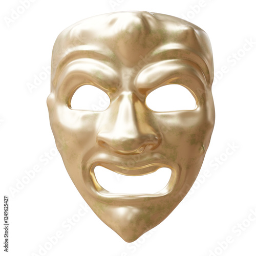 Slika na platnu Comedy and tragedy mask isolated on white, transparent