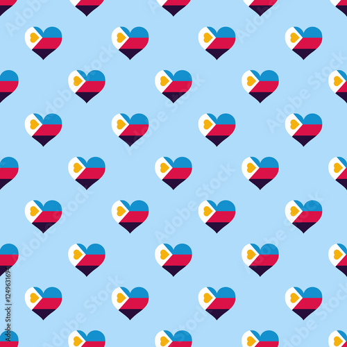 LGBTQIA+ Pride Polyamory Pride Flag Pattern, high quality seamless hearts pattern in (updated!) poly pride flag colors, simple repeating design suitable for both print and digital projects, 3600x3600