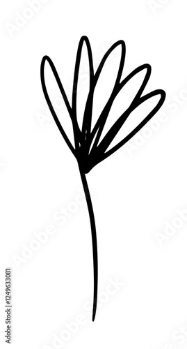 Flower one line monochrome. hand drawing. Not AI, Vector illustration