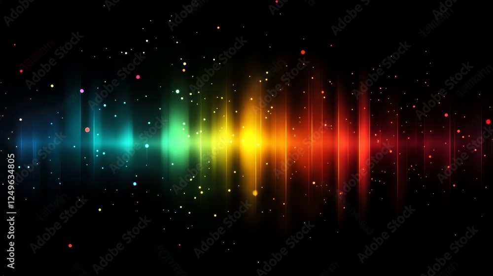 This piece showcases a vibrant display of colorful sparks and rays against a black background, with holographic sunlight reflections and vivid bokeh effects that beautifully capture attention This piece showcases a vibrant display of colorful sparks and rays against a black background, with holographic sunlight reflections and vivid bokeh effects that beautifully capture attention