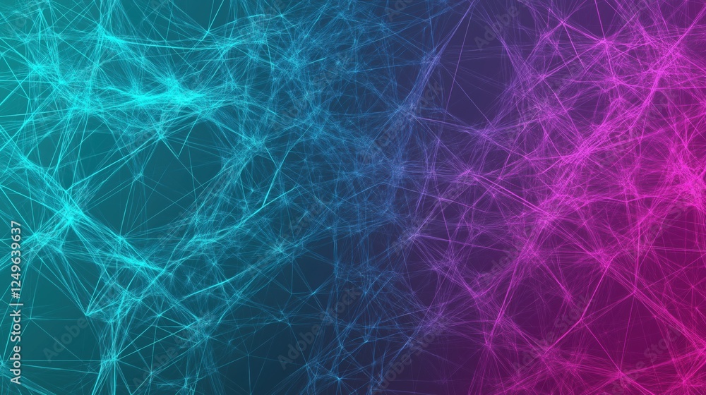 Futuristic neon network with glowing blue and purple interconnected lines Futuristic neon network with glowing blue and purple interconnected lines