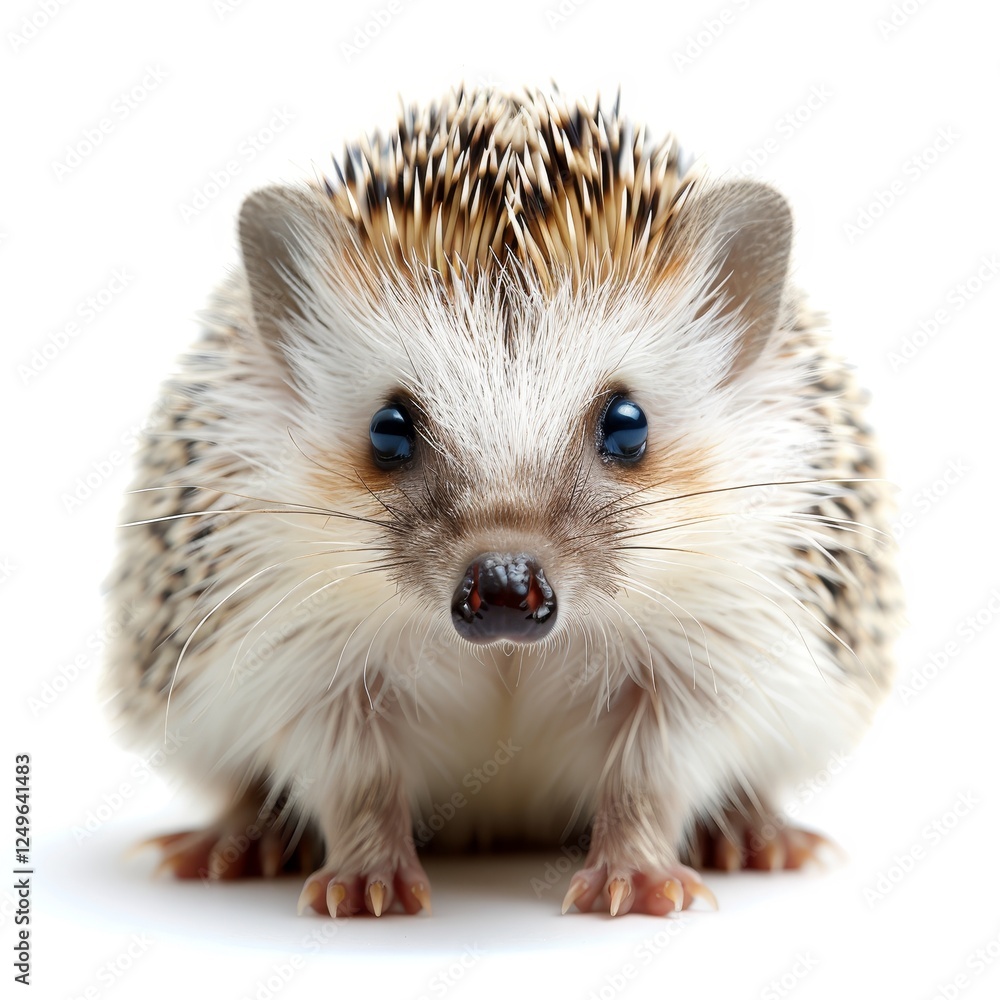 Obraz premium Isolated hedgehog on a white background, perfect for nature and wildlife illustrations
