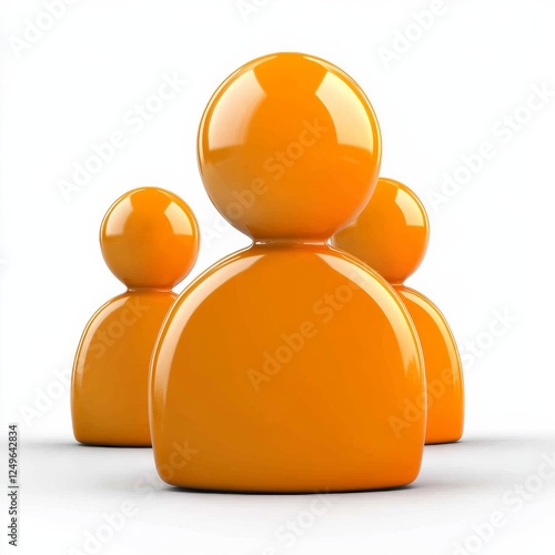 Customer 3D render icon on a clean white background, symbolizing client, service, and business