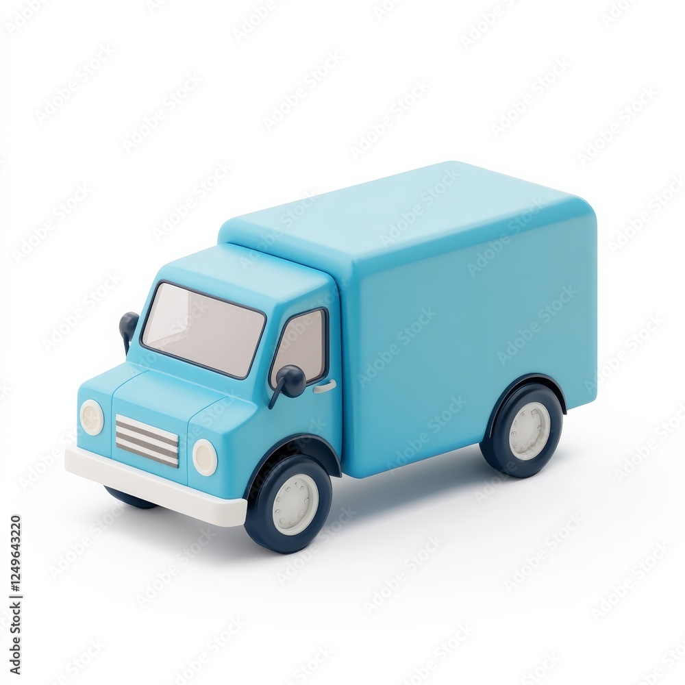 Delivery 3D render icon on a clean white background, symbolizing shipping, logistics Delivery 3D render icon on a clean white background, symbolizing shipping, logistics