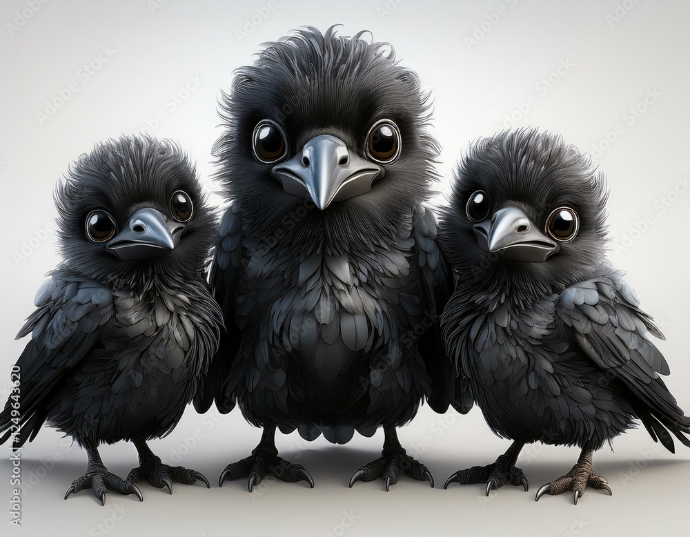 Fototapeta premium Niedlicher schwarzer Rabe