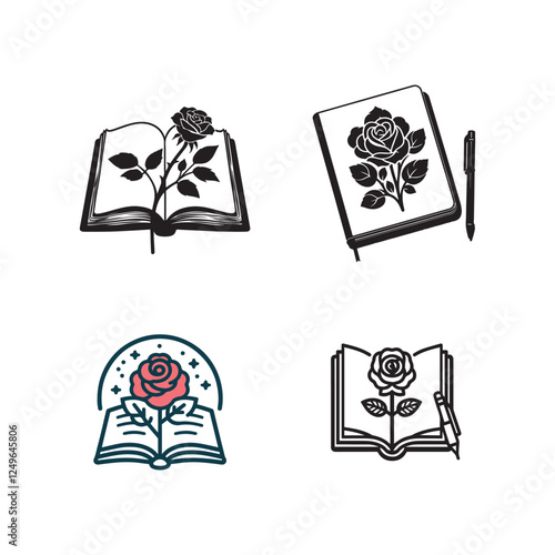 book icons set