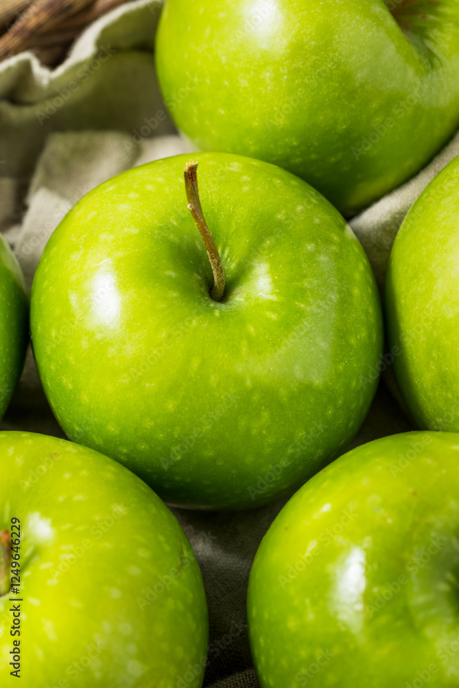 Healthy Organic Green Granny Smith Apples Healthy Organic Green Granny Smith Apples