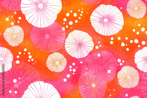 Vibrant summer bandhani pattern with sharp, clear edges. Perfect for textiles, wallpapers, and decor. A lively fusion of colors and designs for a fresh, modern aesthetic.