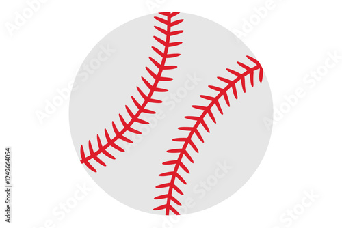 Realistic baseball laces vector icon with detailed stitching on a white background