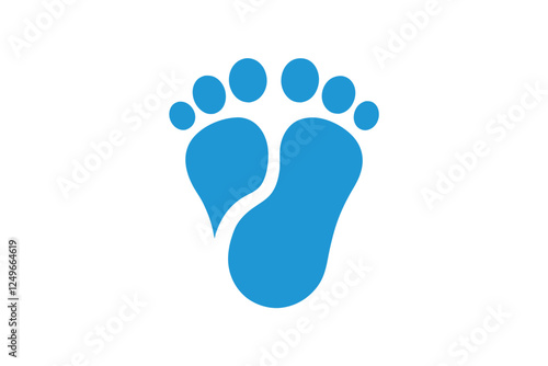 Realistic footprint vector icon with detailed toes and arch on a white background