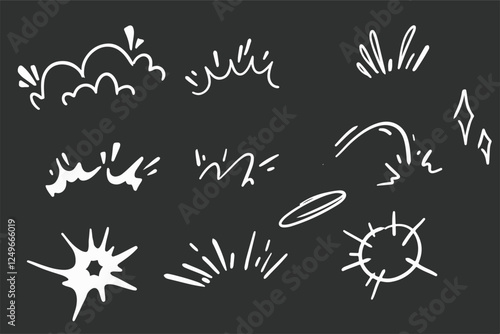 Dynamic hand-drawn explosion vector with bold lines and a comic-style effect. 