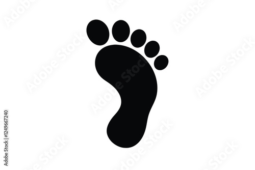 Silhouette vector illustration of a human footprint icon on a white background