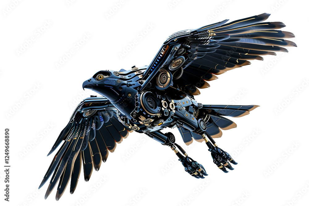 Fototapeta premium Artificial Intelligence Falcon Gliding