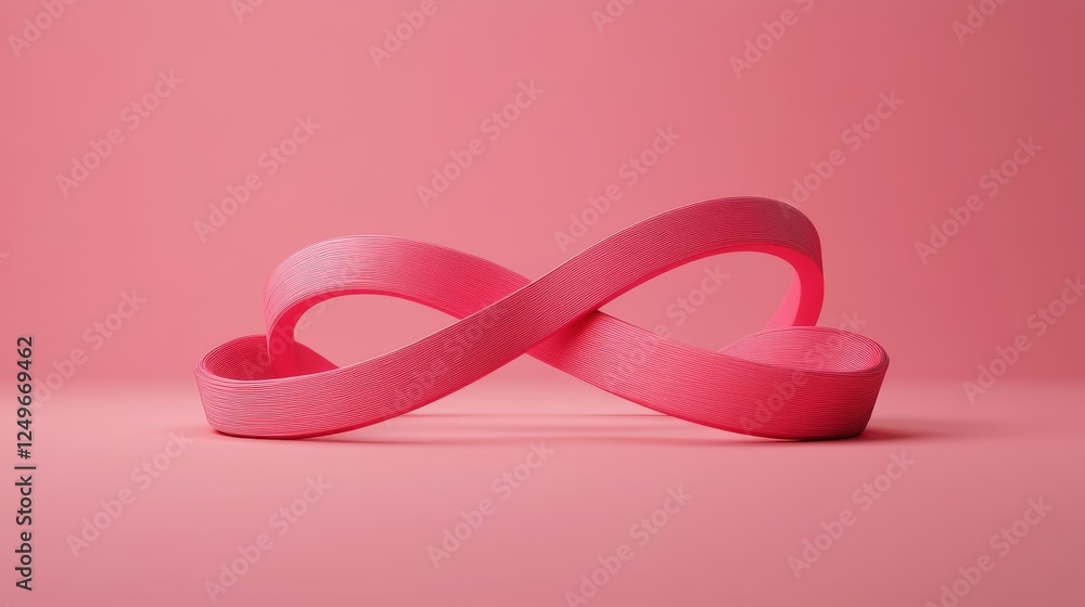 Pink Infinity Symbol on Solid Background - A simple yet elegant pink infinity symbol set against a soft pink background, representing endless possibilities and continuity. Pink Infinity Symbol on Solid Background - A simple yet elegant pink infinity symbol set against a soft pink background, representing endless possibilities and continuity.