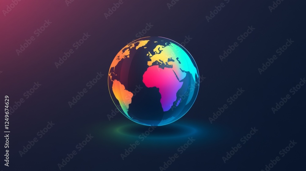 Fototapeta premium Colorful globe design with space for text on a modern background for creative projects