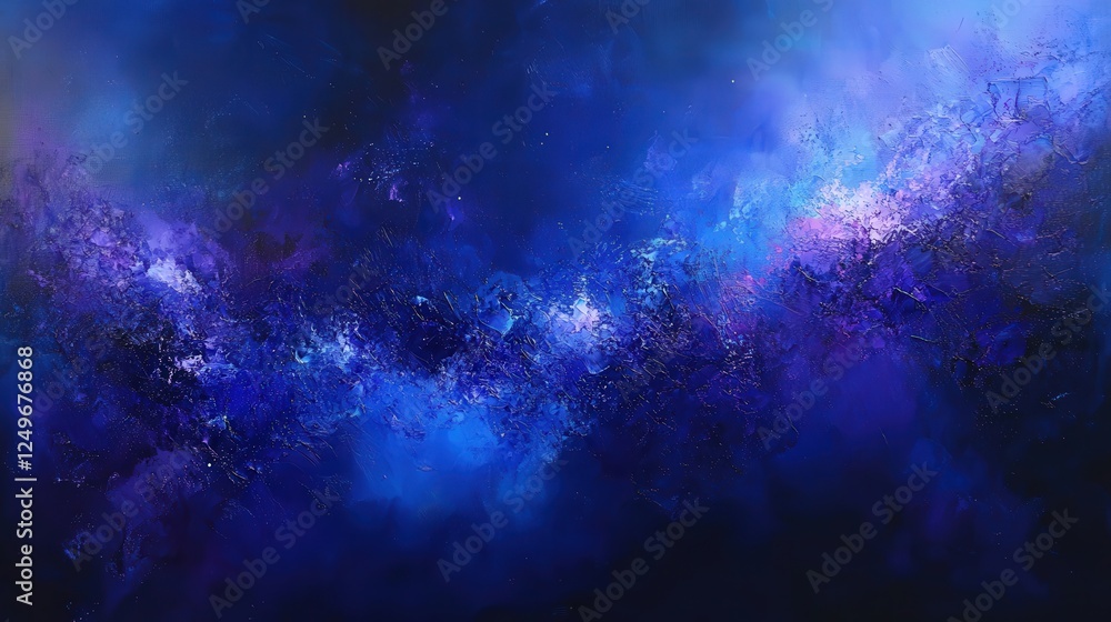 Fototapeta premium Abstract Blue Hues Celestial Canvas Painting