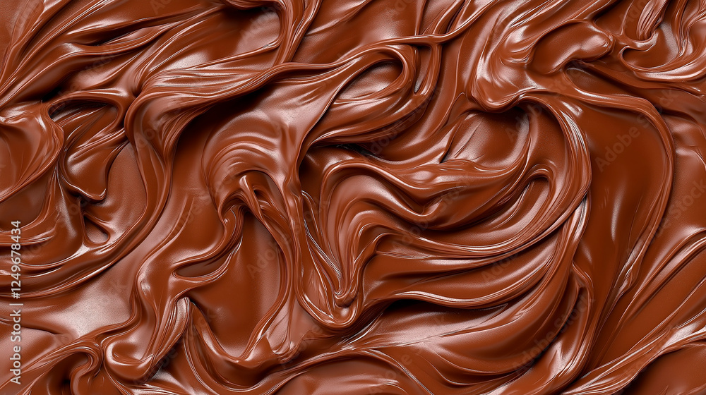Richly textured swirls of melted chocolate Richly textured swirls of melted chocolate