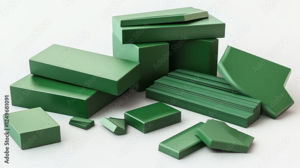 bundle green colour professional graphic design element 2d isolated with white background bundle green colour professional graphic design element 2d isolated with white background